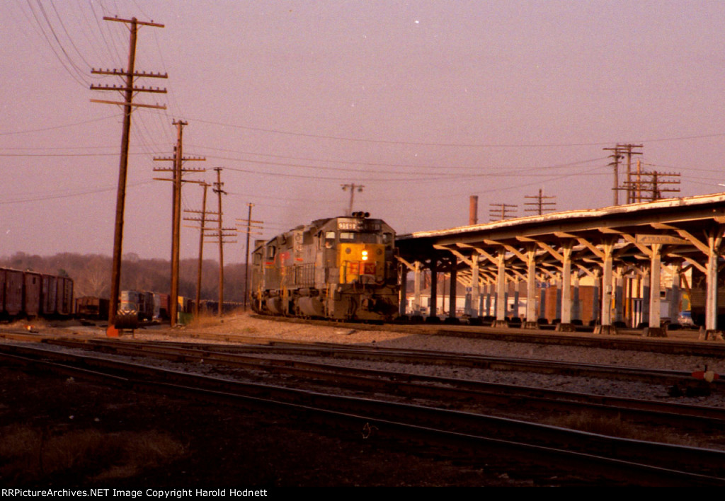 SBD 3561 & 8063 lead a train southbound past Seaboard Station